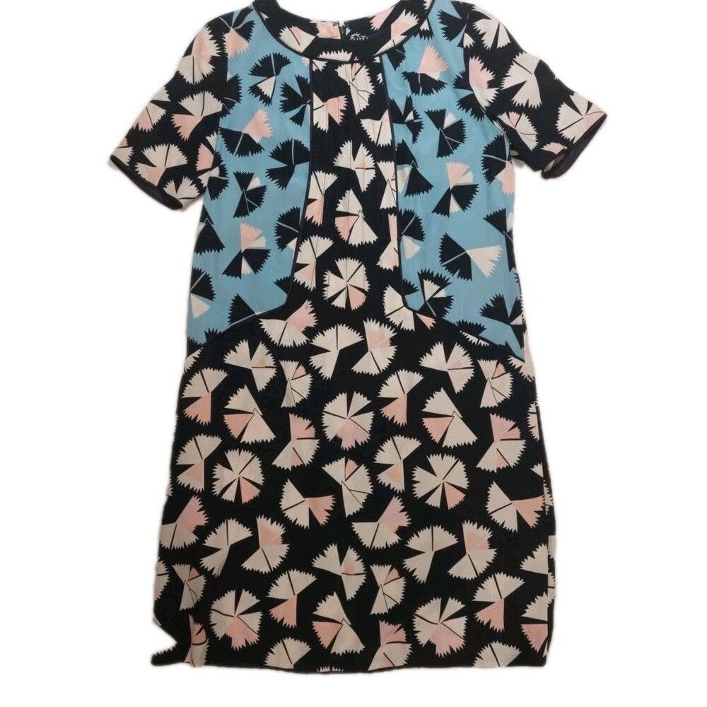 SILK Marc by Marc Jacobs Pocketed Piped Detail Graphic Floral Print Dress 4